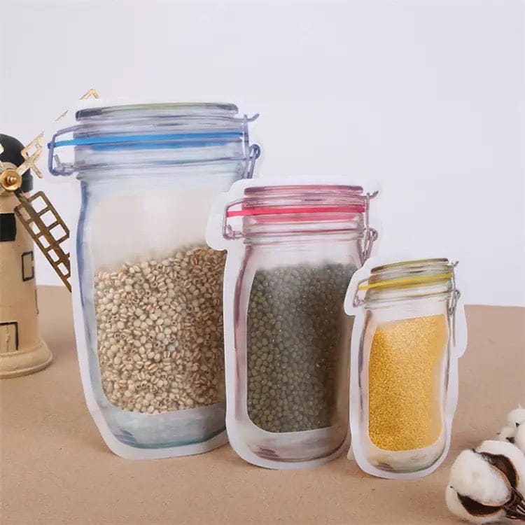 Food Grade Preservation Zipper Bags, Reusable Mason Jar Zipper Fresh Bags, Airtight Seal Food Storage Bags, Leak-Proof Zip-Lock Food Storage Bags for Travel Food Grade Preservation Zipper Bags, Reusable Mason Jar Zipper Fresh Bags, Airtight Seal Food Storage Bags, Leak-Proof Zip-Lock Food Storage Bags for Travel